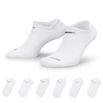 WOMENS LARGE LIGHTWEIGHT NO SHOW SOCKS 6 PAIRS - WHITE