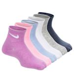 GIRLS 4-5 QUARTER SOCKS 6 PAIRS - ASSORTED