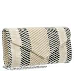WOMENS STRIPE STRAW CLUTCH