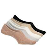WOMENS MICROFIBER LINER SOCKS 5 PAIRS - ASSORTED