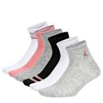 WOMENS QUARTER SOCKS 6 PAIRS - ASSORTED