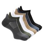 MENS MEDIUM NO SHOW SOCKS 6 PAIRS - ASSORTED