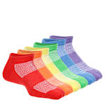 GIRLS SMALL NO SHOW SOCKS 6 PAIRS - RAINBOW