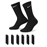 MENS EXTRA LARGE CUSHIONED CREW SOCK 6 PAIRS - BLACK