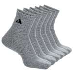 MENS ATHLETIC CUSHIONED QUARTER SOCKS 6 PAIRS - GREY