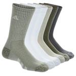 BOYS CUSHIONED CREW SOCKS 6 PAIRS - ASSORTED