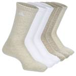 WOMENS CUSHIONED CREW SOCKS 6 PAIRS - BEIGE