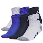 BOYS CUSHIONED QUARTER SOCKS 6 PAIRS - WHITE