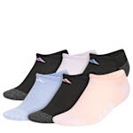 GIRLS SUPERLITE NO SHOW SOCKS 6 PAIRS - ASSORTED