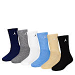 BOYS MEDIUM EVERYDAY ESSENTIALS CREW SOCKS 6 PAIRS - DARK BROWN