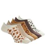 WOMENS ANIMAL PRINT WAFFLE LINER SOCKS 5 PAIRS