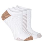WOMENS TERRY POWDER NO SHOW SOCKS 3 PAIRS