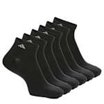 MENS ATHLETIC CUSHIONED LOW CUT SOCKS 6 PAIRS - BLACK