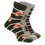 MENS HOLIDAY TREE CREW SOCKS 3 PAIRS