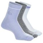 WOMENS HIGH QUARTER SOCKS 3 PAIRS - LILAC