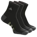 MENS CUSHIONED QUARTER SOCKS 3 PAIRS - BLACK