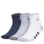 MENS CUSHIONED QUARTER SOCKS 3 PAIRS - ASSORTED