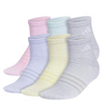 GIRLS MEDIUM SUPERLITE QUARTER SOCKS 6 PAIRS - ASSORTED