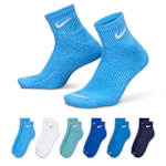 MENS LARGE QUARTER SOCKS 6 PAIRS - BLUE