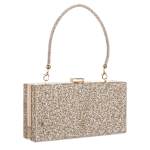 WOMENS SPARKLE BOX CLUTCH WITH HANDLE