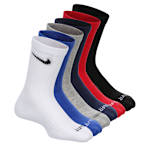 BOYS EXTRA SMALL EVERYDAY PLUS CREW SOCKS 6 PAIRS - ASSORTED