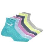 GIRLS EVERYDAY PLUS QUARTER SOCKS 6 PAIRS - ASSORTED