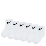 BOYS 12-24 MONTH CREW SOCKS 6 PAIRS - WHITE