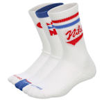 BOYS RETRO CREW SOCKS 6 PAIRS - OFF WHITE
