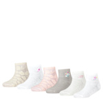GIRLS FLORAL QUARTER SOCKS 6 PAIRS - ASSORTED