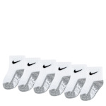 BOYS 12-24 MONTH TODDLER QUARTER SOCKS 6 PAIRS - WHITE