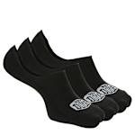 MENS LARGE / EXTRA LARGE NO SHOW SOCKS 3 PAIRS - BLACK