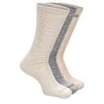 MENS HERRINGBONE CREW SOCKS 3 PAIRS - OFF WHITE