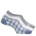 WOMENS GINGHAM LINER SOCKS 3 PAIRS - BLUE