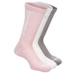 WOMENS CLASSIC LOGO CREW SOCKS 3 PAIRS - PINK