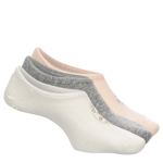 WOMENS FOIL PATCH LINER SOCKS 3 PAIRS - ASSORTED