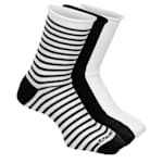 WOMENS ROLLED STRIPE CUFF QUARTER SOCKS 3 PAIRS - ASSORTED