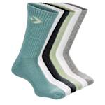 WOMENS CHEVRON CREW SOCKS 6 PAIRS - ASSORTED
