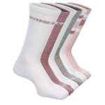 WOMENS MULTI LOGO CREW SOCKS 6 PAIRS - WHITE