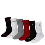 BOYS SMALL LEGEND CREW SOCK 6 PAIRS - RED