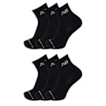 NEW BALANCE WOMENS PERFORMANCE CUSHIONED QUARTER SOCKS 6 PAIRS - WHITE