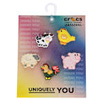 UNISEX FARM FRIEND ANIMALS 5 PACK JIBBITZ - ASSORTED