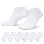 MENS MEDIUM NO SHOW SOCKS 6 PAIRS - WHITE