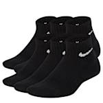 BOYS MEDIUM QUARTER SOCKS 6 PAIRS - BLACK