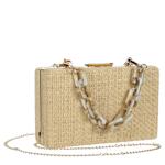 UNISEX CHAIN CLUTCH - TAN