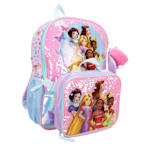 GIRLS 5 PIECE PRINCESS BACKPACK SET - ASSORTED