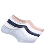 WOMENS MICROFIBER LINER SOCKS 5 PAIRS - BLUE