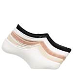 WOMENS MIRCROFIBER LINER SOCKS 5 PAIRS - IVORY