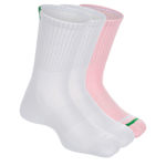 WOMENS SHORTIE CREW SOCKS 6 PAIRS - WHITE