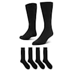 MENS FLAT KNIT DRESS CREW SOCKS 4 PAIRS