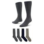 MENS FLAT KNIT DRESS CREW SOCKS 4 PAIRS